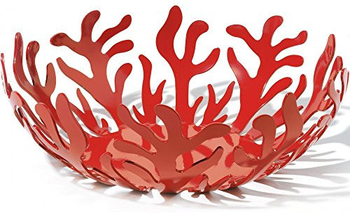 Alessi Mediterraneo Obstschale (ESI01/21), edelstahl, rot, Ø 29 cm, H 10,8 cm