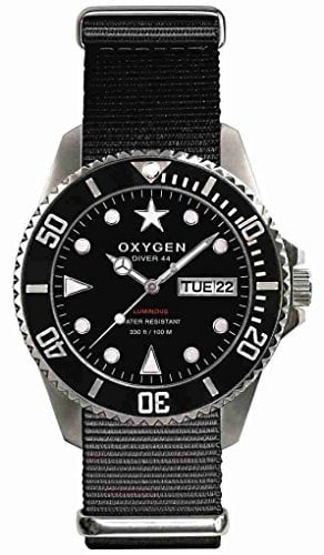 Oxygen Unisex-Armbanduhr Moby Dick 44 Analog Quarz Nylon EX-D-MOB-44-NN-BL