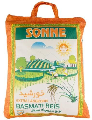 Riz Basmati soleil Extra Long khorshid darbari 10 kg Super langkorniger basmatirice Traditional riz basmati, l'Inde, Himalaya
