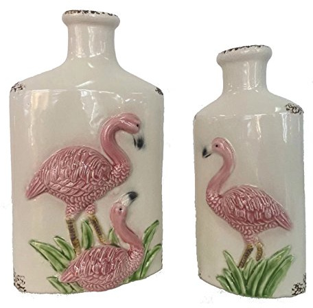 Vase Pastel Tischvase Flamingo Blumentopf Origami Design Keramik Hohe nach Wahl (2er Set)