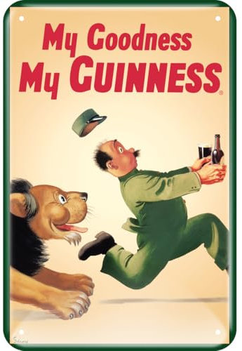 Guinness Metal Sign With Iconic Lion Design (20Cm X 30Cm)