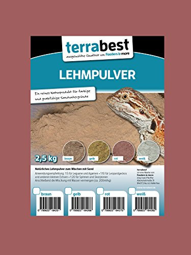 Terrabest Lehmpulver - rot 2,5kg zum mischen von Terrariensand Naturlehm