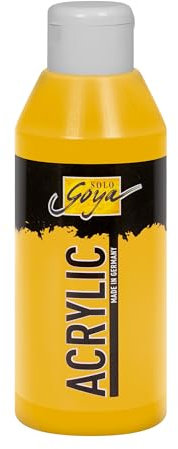 KREUL 84222 - Solo Goya Acrylic lichter Ocker, 250 ml Flasche, cremige vielseitig einsetzbare Acrylfarbe in Studienqualität, auf Wasserbasis, schnell und matt trocknend, gut deckend, wasserfest