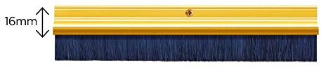 Door Draught Excluder Brush Strip 914mm – Aluminium Mill Finish Draft Stopper Seal with Hard-Wearing Polypropylene Bristles