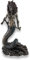 Veronese Design Statue Medusa mit Doppelschlange, Pfeil und Schleife in Bronze mit metallischem Finish