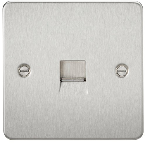 Knightsbridge FP7400BC FP7400 FPAV7400BC Flat Plate Telephone Extension Socket-Brushed Chrome, 230 V