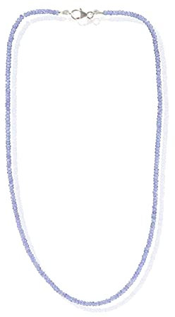 Tansanit Kette Halskette Collier facettiert 925er Silberverschluss, Tansanitkette