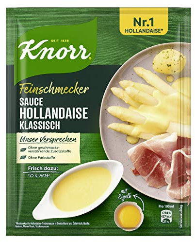 Knorr Feinschmecker Sauce Hollandaise klassisch eine leckere Soße ohne geschmacksverstärkende Zusatzstoffe 250 ml 1 Stück