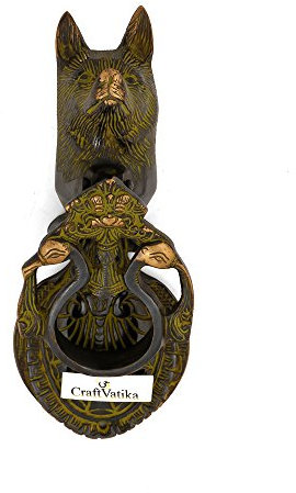 craftvatika Antik Finish Wolf Messing Türklopfer Tür Griff Vintage Style Türknauf Home Decor
