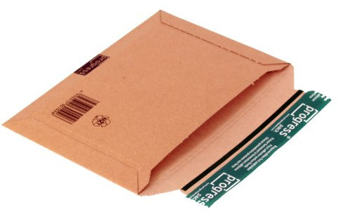 progressPACK Versandtasche Eco quer, PP W05.02 aus Wellpappe, DIN B5+, 270 x 185 x bis 30 mm, 25-er Pack, braun