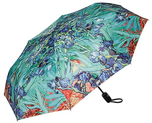 VON LILIENFELD Regenschirm Taschenschirm Vincent van Gogh Iris Windfest Auf-Zu-Automatik Blumen Stabil Leicht Kunst