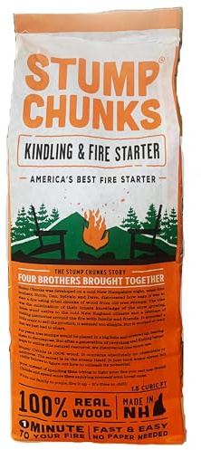 Stump Chunks - Kindling & Fire Starter Stump Chunks 100% Natural Wood Fire Starter (Large), 1.5 cu. ft. Bag, Orange, Black, Brown and White