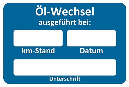 AUPROTEC Kundendienst Aufkleber Werkstatt Serviceaufkleber Auswahl: 50 Stück, Ölwechsel ausgeführt am