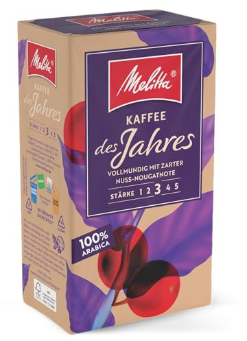 Melitta Kaffee des Jahres Filter-Kaffee 500g, gemahlen, Pulver für Filterkaffeemaschinen, 100% Arabica, mittlere Röstung, geröstet in Deutschland
