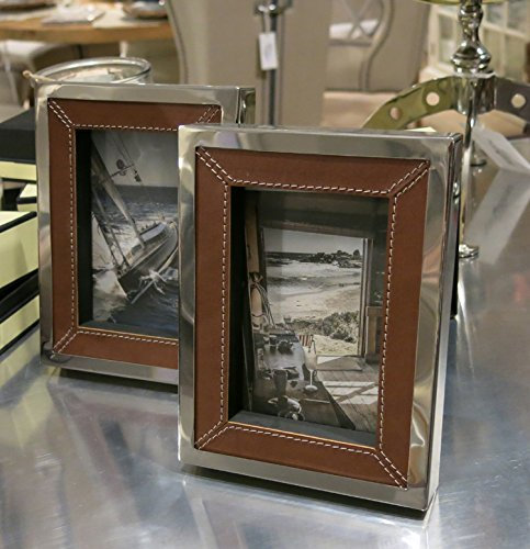 Fotorahmen David Wechselrahmen Bilderrahmen Chrom Leder Deko