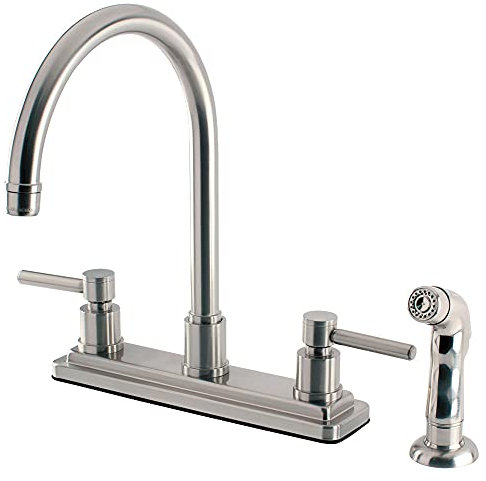 Kingston KS8798DL Two-Handle 8 Centerset Kitchen Faucet, Brushed Nickel