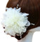 Miya® fiore per capelli, con fiori in pizzo con perle, bianco avorio, per sposa/matrimonio