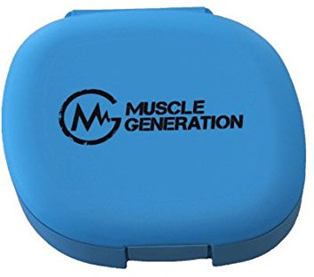 Pilulier bleu | Musclegenation | Organisateur | Boîte à comprimés | 5 compartiments | Voyage | Vacances | Gym | Outdoor