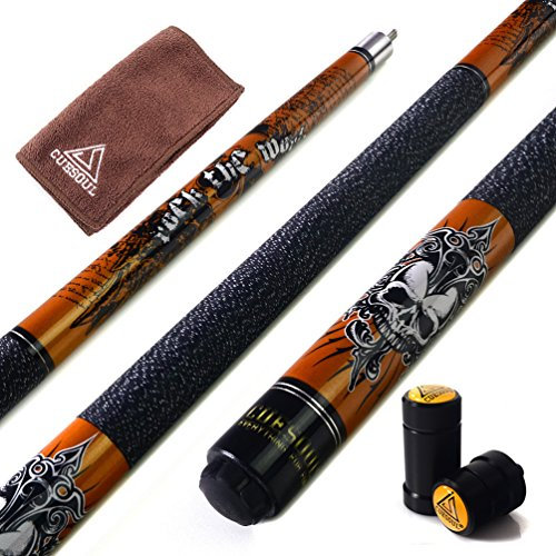 CUESOUL Rockin Series 57 21 Unzen Maple-Pool Queue Set mit Gewindeschoner/Wellenschutz und Cue-Tuch (G406)