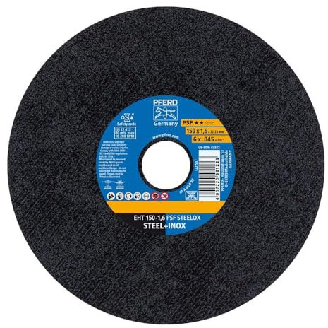 PFERD Trennscheibe PSF STEELOX 25 Stück | 150 x 1,6 x 22,23 mm, gerade | 61724121 – für Stahl und Edelstahl (INOX)
