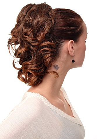 WIG ME UP JL-3023-4T30 Haarteil/Zopf gewellt halblang (35 cm) 1 Steckkamm + Gummizug Braun-Rostbraun-Mix
