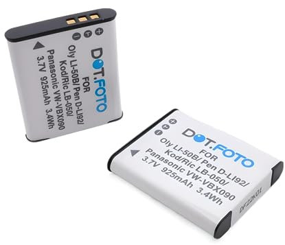 2 x Dot.Foto LI-50B, LI-50BA, LI-50BB Premium 3.7v / 925mAh Batterie Rechargeable pour Olympus SP 810 800UZ u6010 u6020 u9010 SZ14 SZ16 D755 u1010 SZ30 SZ20