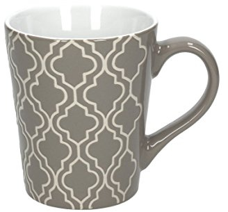 Tognana 2er Set Becher/Kaffeebecher/Kaffeetasse/Mug Layla, grau-weiß, 350 ml. Volumen