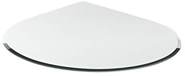 Funkenschutzplatte G3 Tropfen 6 mm x 1100 mm x 1100 mm mit 18mm Facette und Dichtlippe Glasplatte Bodenplatte Kaminplatte Funkenschutz Ofenplatte Kaminglas