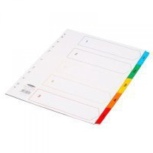Concord Punched Pocket Index Multicolour-tabbed Europunched 1-5 Extra Wide A4 White Ref CS96