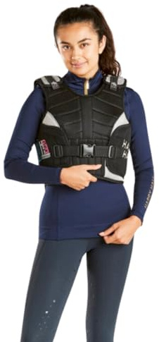 Harry Hall Body Protector Horse Riding - Womens Fit Hi-Viz Equestrians Level 3 EN 13158 Adult Protective Jacket Vest (Black, Xl)