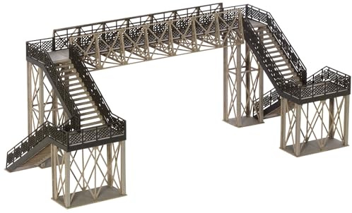 NOCH Fußgängerübergang, filigraner Modellbahnbau Bausatz, Laser-Cut Brücke H0