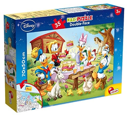 Liscianigiochi 48199 Mickey Disney Maxipuzzle doppelseitig 35, Mehrfarbig