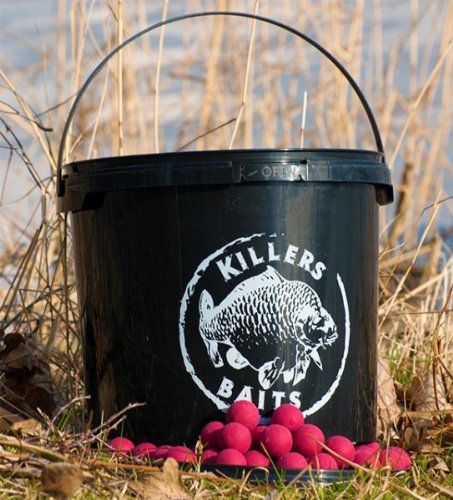 Carp Killers Boilies Pink Peach 3,5kg Eimer, Karpfenköder, Angelköder für Karpfen, Köder zum Karpfenangeln, Fischfutter, Fischköder, Durchmesser:Diffy Size(16.20&24mm gemischt)