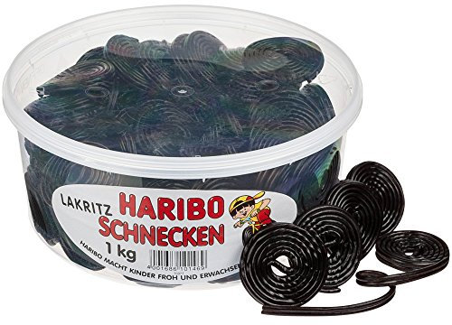 Haribo Lakritz Schnecken 1Kg in Dose