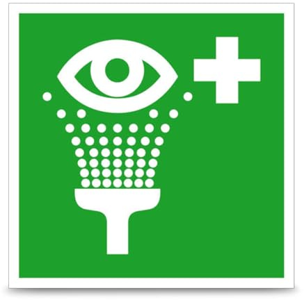 Betriebsausstattung24 Erst-Hilfe Augenspüleinrichtung Hinweisschild - PVC-Folie, selbstklebend - 15,0 x 15,0 cm - Symbol Schild E011