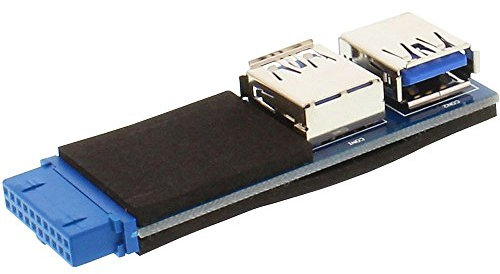 InLine 33444A - Adaptador USB 3.0 (2 Conectores Hembra A a Poste)