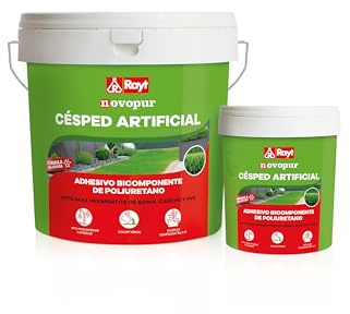 Rayt 1315-70 Novopur Adhesivo bi-componente de poliuretano para césped artificial y también pavimentos de goma, caucho y PVC. Color verde. Secado en 30 minutos. 1,125 kg