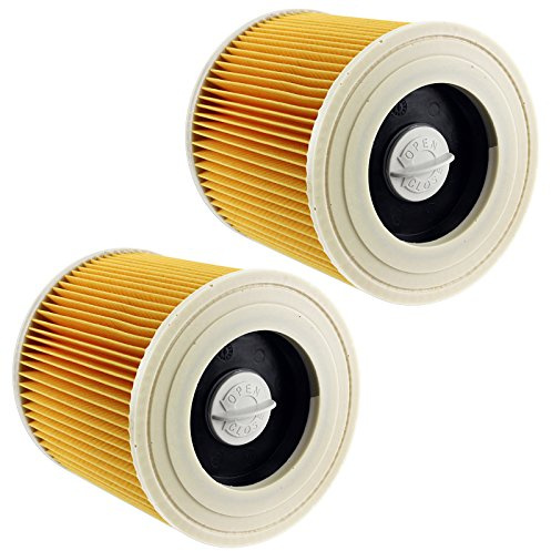 SPARES2GO Cartridge Filter compatible with Karcher MV3 K2301 A2251 VC6300 WD3230 Vacuum Cleaners (Pack of 2)