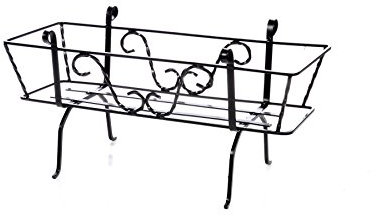 Sbalchiero Fioriera in Ferro battuto. Porta Cassette Lunghezza Cm 60 -Art.25096-100% Made in Italy -