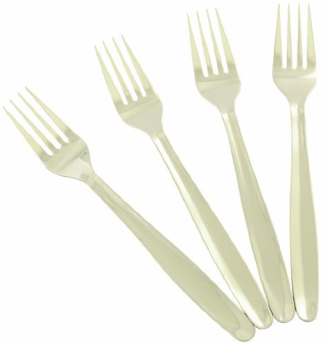 Chef Aid Dinner Forks, Set of 4 Stainless Steel Dinner Table Cutlery Forks, Also Ideal for Picnics and Parties, Stainless Steel with Rounded Edges, Dishwasher Safe