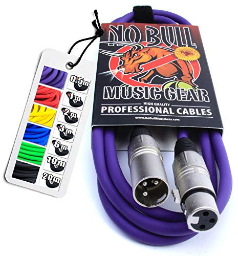 No Bull Nordell Music Gear' Premium XLR Cable (Purple, 2m): Achieve a Clearer Audio Signal with Balanced Male to Female Microphone Lead, plus Cable Tie