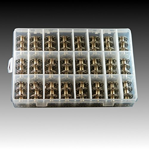 BIG-SAM Nähmaschinen Unterfadenspulen - 24, 48 oder 72 Stück in stabiler Kunststoffbox mit variablen Seitenwänden (48)