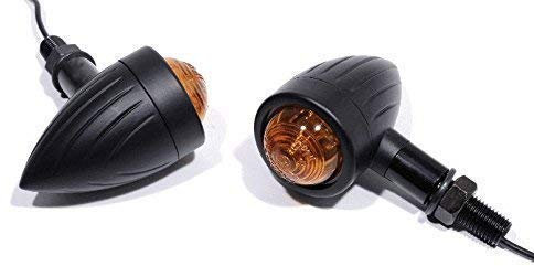Alu Mini Blinker Bullet schwarz 12V Für Harley Suzuki Yamaha Honda BMW
