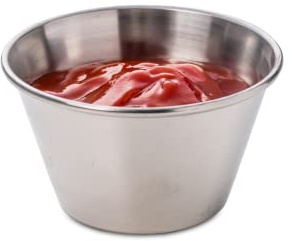 dine@drinkstuff Stainless Steel Ramekins 8oz / 227ml - Set of 4 - Sauce Pots, Condiment Bowls, Dip Pots