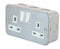 13 Amp Socket Outlet 2 Gang Switched SP in Metal Clad