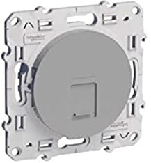 Schneider Electric - Odace, prise RJ45 Alu, grade 1 (téléphone + informatique) cat. 6 UTP, à vis - S530475