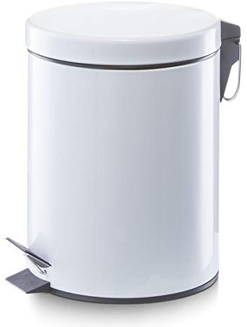 Zeller 18700 Treteimer, 5 Liter, Metall, ø 20.5 x 28 cm, weiß