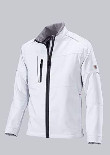 BP 1868-572-21-S Herren-Softshell-Jacke, Stehkragen, Frontreißverschluss, 300,00 g/m² 100% Polyester, weiß/hellgrau, S