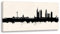 Kunstbruder Frankfurt Skyline SW (div. Größen) - Wandbild Leinwanddruck auf Keilrahmen Streetart Like Banksy Wohnzimmerbild 90x180cm