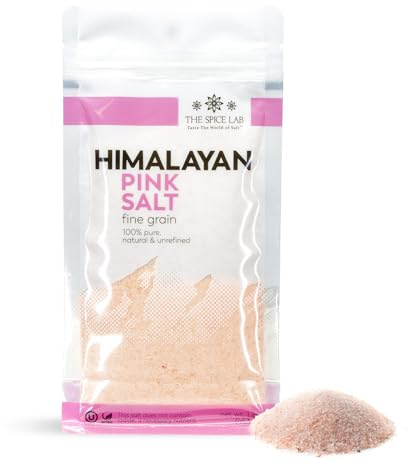 The Spice Lab's Pure Himalayan Natural Unprocessed Culinary Crystal Salt - 1 Pound - Finely Ground .5mm